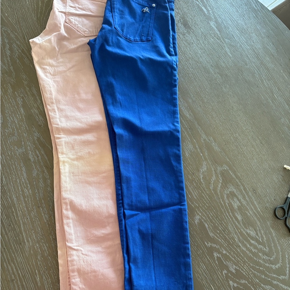 J Brand Women's Skinny Jeans in Blue and Pink